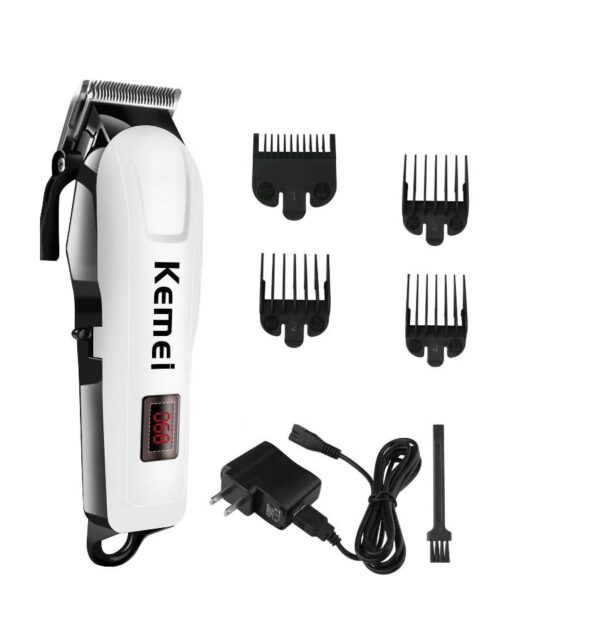 Kemei KM-809A Digital Electric Rechargeable Professional Hair Clipper Trimmer